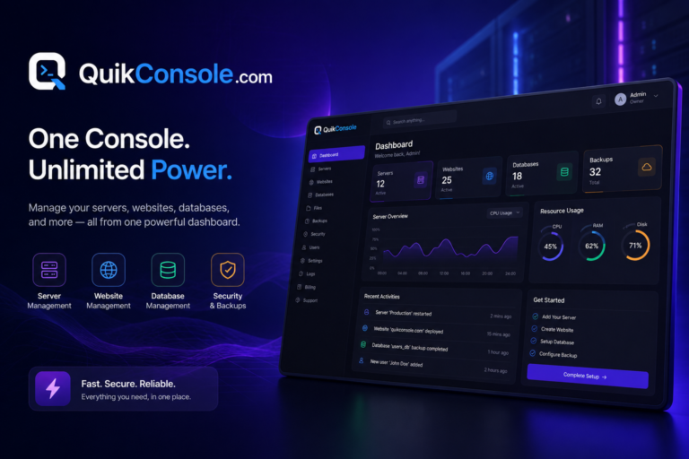 quickconsole com cloud infrastructure management dashboard overview