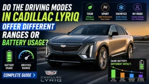 do the driving modes in cadillac lyriq offer different ranges or battery usage
